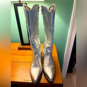Tall Metallic Cowboy Boots